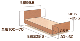 介護ベッド アウラ21KQ-933のサイズ